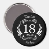 磁器伝統的結婚の創業18年 マグネット (正面/裏面)