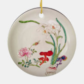 磁器皿、familleのばら色の装飾、Yung陳 セラミックオーナメント (裏面)