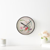 磁器皿、familleのばら色の装飾、Yung陳 ラウンド壁時計 (ホーム)