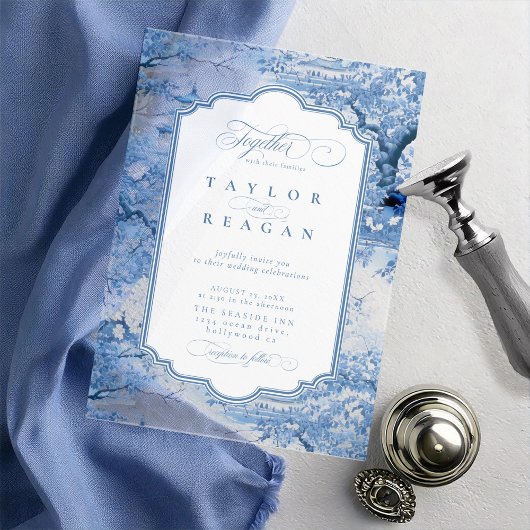 磁器 – インスパイア陶器模様ID1094 アクリル招待状