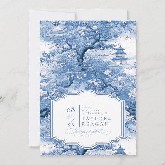 磁器 – インスパイアChinoiserieの結婚ID1094 セーブザデート (正面)