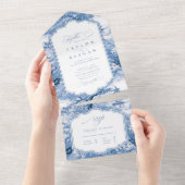 磁器 – インスパイアChinoiserieパターンID1094すべて オールインワン招待状 (貼ってはがせる)