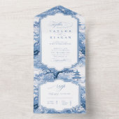 磁器 – インスパイアChinoiserieパターンID1094すべて オールインワン招待状 (内側)