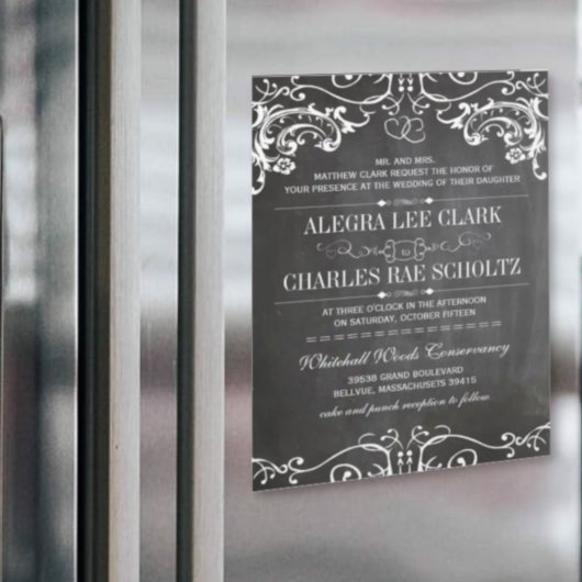 磁性カルクボードヴィンテージタイポグラフィ マグネット招待状