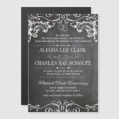 磁性カルクボードヴィンテージタイポグラフィ マグネット招待状 (正面/裏面)