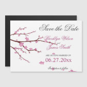 磁気さくらんぼ花の結婚式の日付のマグンを保存 マグネット招待状 (正面/裏面)