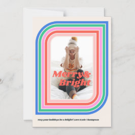 磁気と明メリーるいレトロホリデーフォトカード マグネット招待状