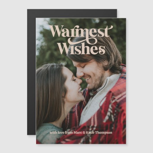 磁気の暖かい願いフォトホリデーカード マグネット招待状 (正面/裏面)
