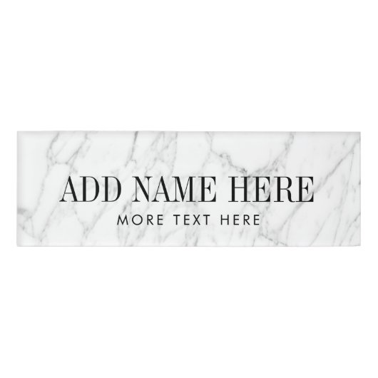 磁気の白い大理石名タグと名前をカスタムする 名札 (正面)