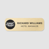 磁気カスタムピンまたは安全ピンのフェイク金ゴールド従業員 名札 (正面)