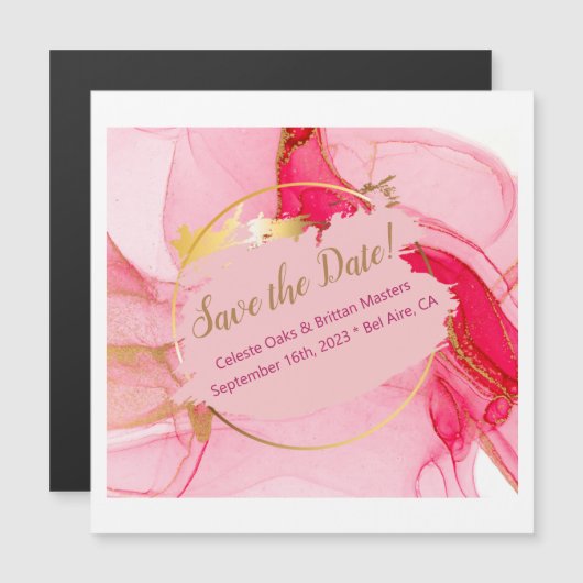 磁気カードの日付をピンクと金ゴールドで保存 (正面/裏面)