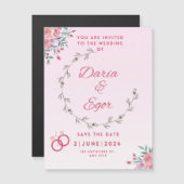 磁気カードの結婚式の日付の招待を保存 マグネット招待状 (正面/裏面)