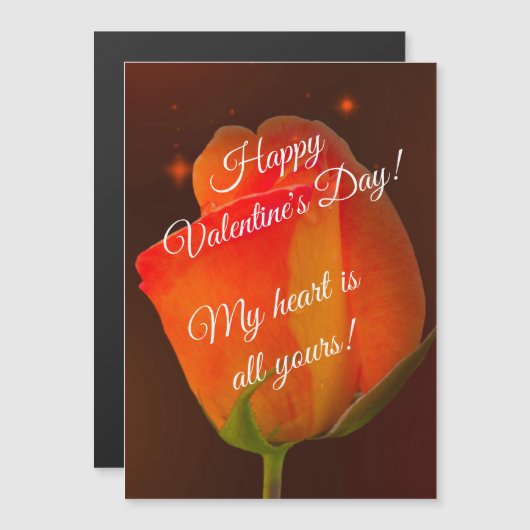 磁気カードイエローレッドローズバレンタインデー (正面/裏面)