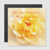 磁気カードホワイトイエローローズバレンタインデー (正面/裏面)