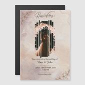 磁気カード、サイズ： 5" x 7"、封筒：白 マグネット招待状 (正面/裏面)