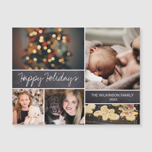 磁気クリスマスファミリーコラージュ写真の休日 (正面)