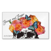 磁気スカル結婚のリマインダカード マグネット名刺 (正面)