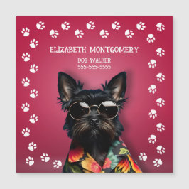 磁気ドッグウォーカーポープリントラージ縁どカード マグネット招待状