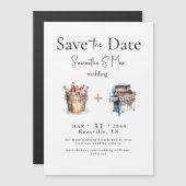 磁気ビールとBBQウェディング日付を保存 マグネット招待状 (正面/裏面)