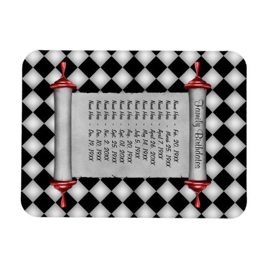 磁気ファミリ誕生日リマインダカスタマイズー –  マグネット (横)