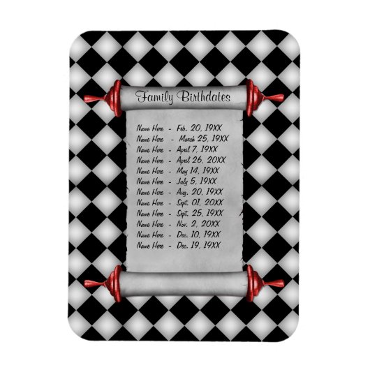 磁気ファミリ誕生日リマインダカスタマイズー –  マグネット (縦)