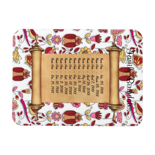 磁気ファミリ誕生日リマインダカスタマイズー –  マグネット (横)