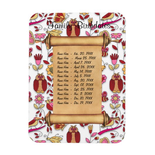 磁気ファミリ誕生日リマインダカスタマイズー – マグネット (縦)