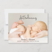 磁気フォトベビー誕生発表カード マグネット招待状 (正面)