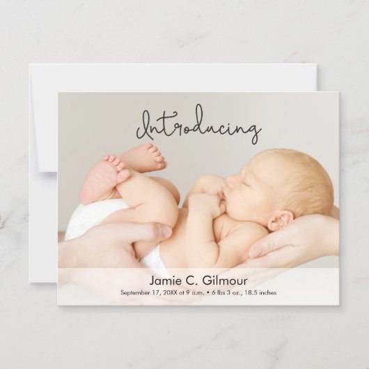 磁気フォトベビー誕生発表カード マグネット招待状 (正面)