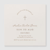 磁気ミニマル洗礼《キリスト教》洗礼式や命名式招待状 マグネット招待状 (正面)