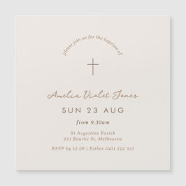 磁気ミニマル洗礼《キリスト教》洗礼式や命名式招待状 マグネット招待状