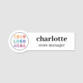 磁気会社ロゴ従業員名と役職 名札 (正面)