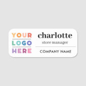 磁気会社ロゴ従業員名と役職 名札 (正面)