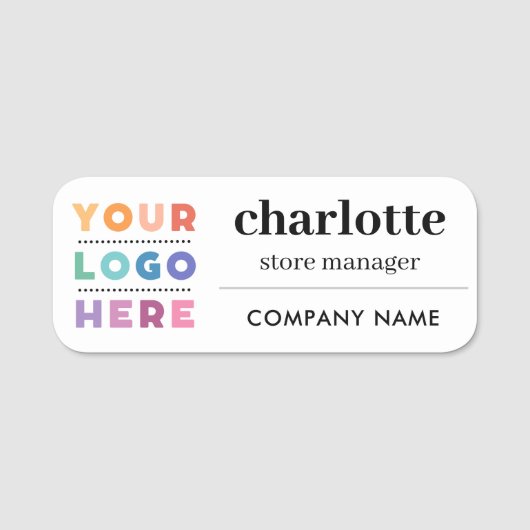 磁気会社ロゴ従業員名と役職 名札 (正面)