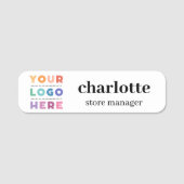 磁気会社ロゴ従業員名と役職 名札 (正面)