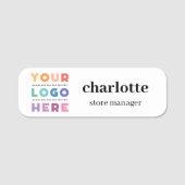 磁気会社ロゴ従業員名と役職 名札 (正面)