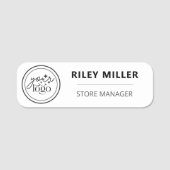 磁気会社ロゴ従業員名バッジラベル 名札 (正面)