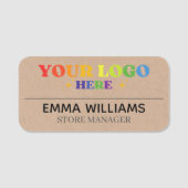 磁気会社従業員クラフト素朴 名札 (正面)