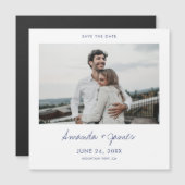 磁気写真の日付を保存する青いタイポグラフィ (正面/裏面)