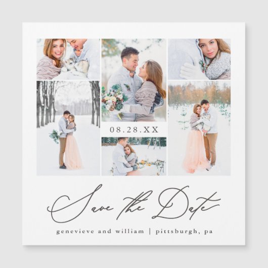 磁気写真エレガント結婚式の日付の保存 (正面)