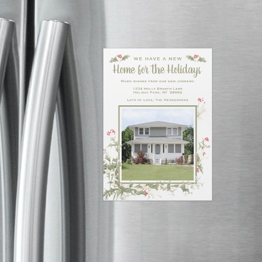 磁気写真クリスマスニューアドレスのお知らせ マグネット招待状