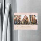 磁気写真赤面金ゴールド卒業発表 マグネット招待状