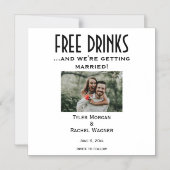 磁気写真「無料ドリンク」日付を保存 マグネット招待状 (正面)