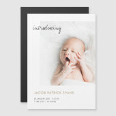 磁気出産告知カードとカスタム写真付き (正面/裏面)