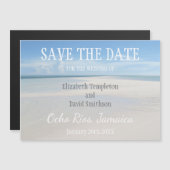 磁気式の宛先結婚ビーチ日付を保存 マグネット招待状 (正面/裏面)