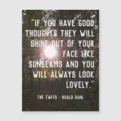 磁気式カスタマイズ可能なアップ引用文- Roald Dahl (正面)