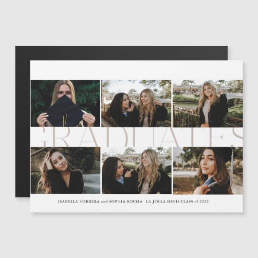 磁気数々の写真卒業者の発表 マグネット招待状 (正面/裏面)