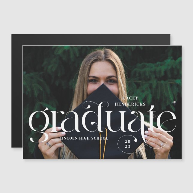 磁気旋回セリフ写真卒業発表 (正面/裏面)