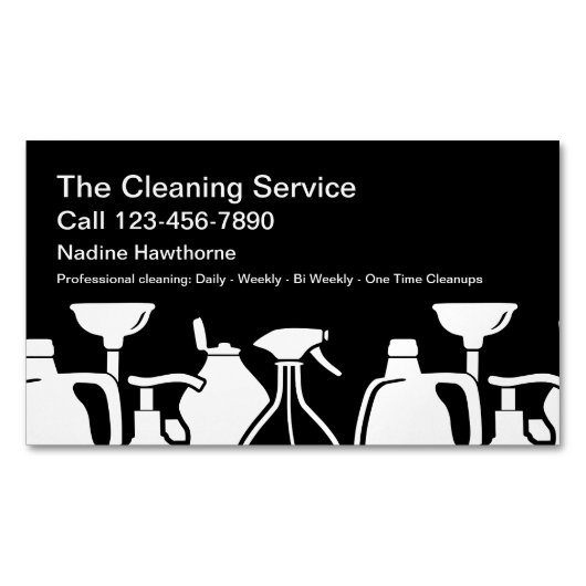 磁気清掃サービスデザイン マグネット名刺 (正面)