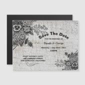 磁気灰色/黒芸術的の花の日付を保存 (正面/裏面)